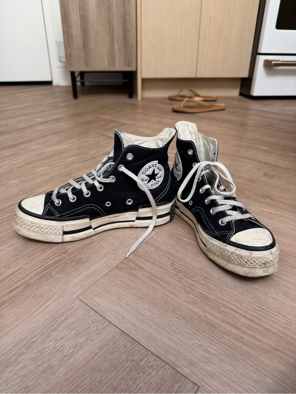 Converse Chuck 70s Hi plus platform Black and White High Top Sneakers
